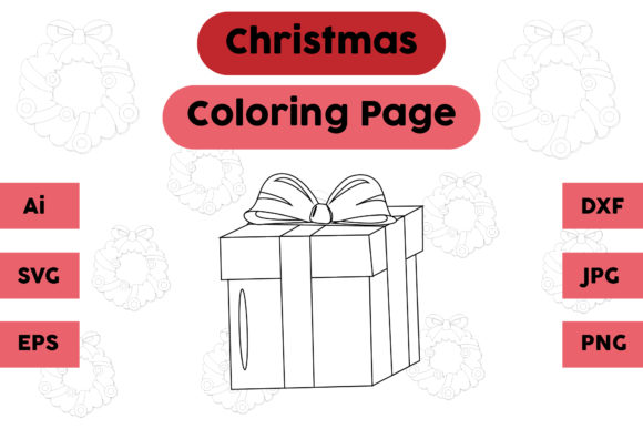 A Christmas Gift Illustration for Graphics & Coloring Pages