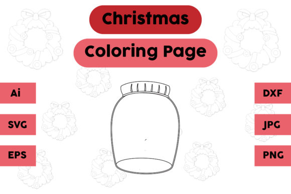 A Cozy Christmas Jar Graphic for Crafting & Coloring Pages