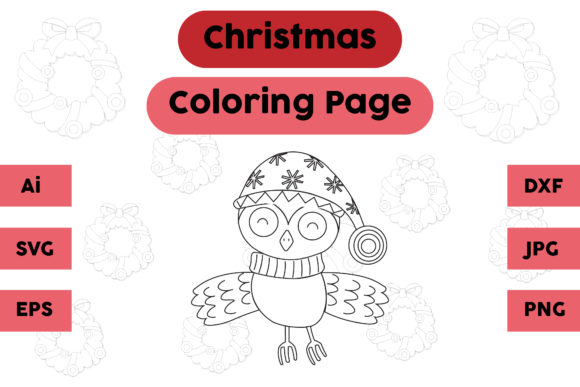 A Cozy Owl Christmas Graphic for Crafters and Branding Projects