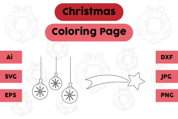 A Festive Coloring Page Asset for Graphics and Product Creators