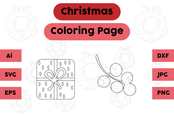 A Festive Embroidery Review: Christmas Coloring Page Gift Fruit Set 4