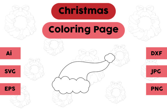 A Graphic Design Asset Review: Christmas Coloring Page - Hat 06