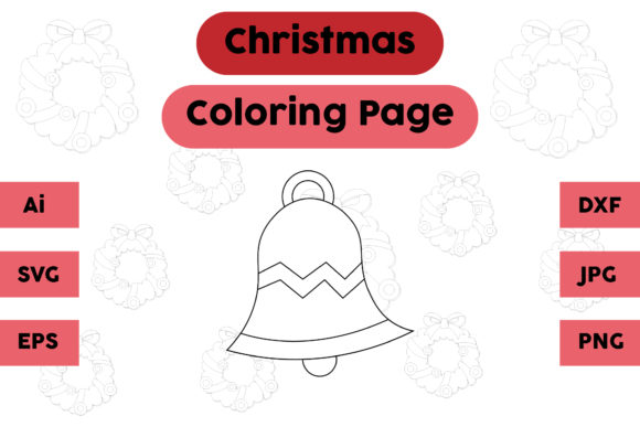 A Modern Holiday Bell Graphic for Editorial Coloring Pages