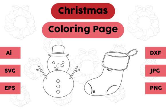 Assessing Christmas Coloring Page Snow Sock Set 02 for Client Graphics and Coloring Pages Amp