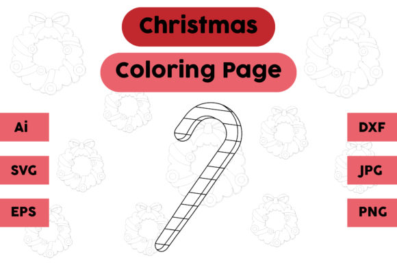 Candy 02 Christmas Coloring Page: A Graphic Design Asset Review