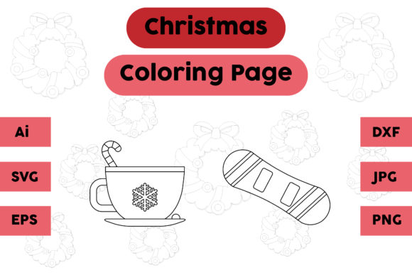 Christmas Coloring Page Cup Set: A Festive Graphic Design Asset Review