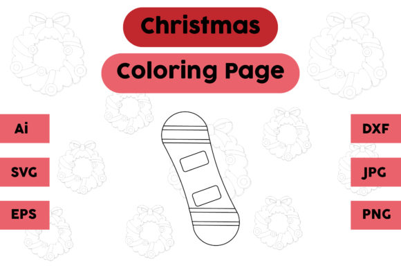 Christmas Coloring Page Decoration 16 for Branding & Graphics