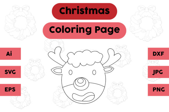 Christmas Coloring Page - Deer 02: A Flexible Brand Graphics Asset