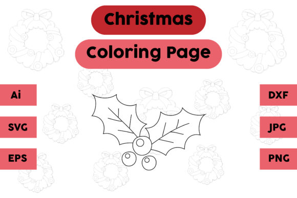 Christmas Coloring Page Plum 02 for Graphics and Coloring Pages