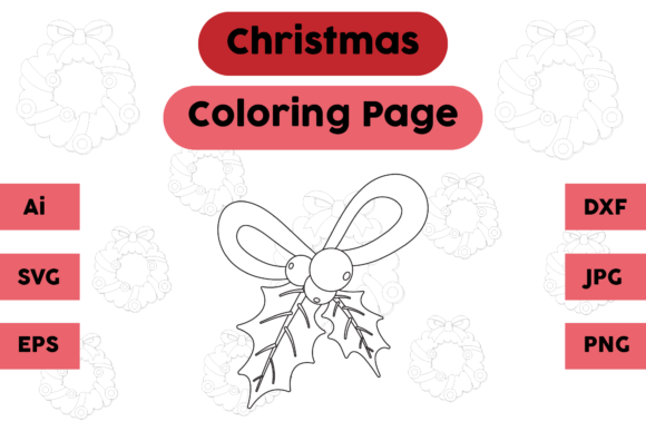 Christmas Coloring Page Plum 06: A Graphics Asset for Digital Craft Businesses