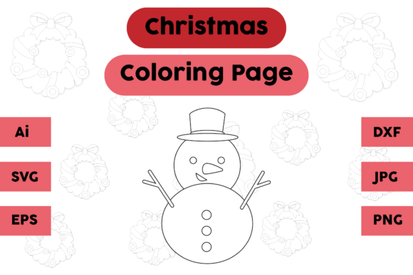 Christmas Coloring Page Snowman 04: A Graphic Design Asset Review