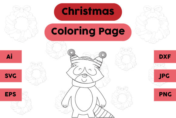 Evaluating Christmas Coloring Pages Raccoon 01 as a Creative Graphic Asset