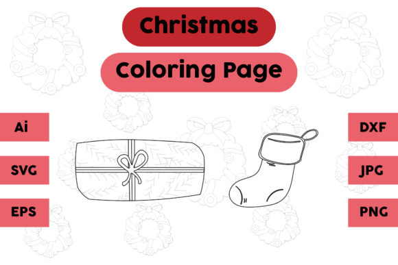 Graphic Assets for Crafting: Reviewing Christmas Coloring Page Gift Socks Set 5