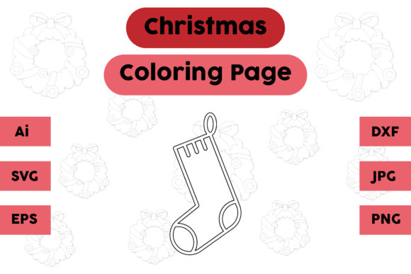 Reviewing Christmas Coloring Page - Socks 11 for Crafting