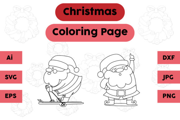 Santa Claus Graphics for Coloring Pages and Product Collections