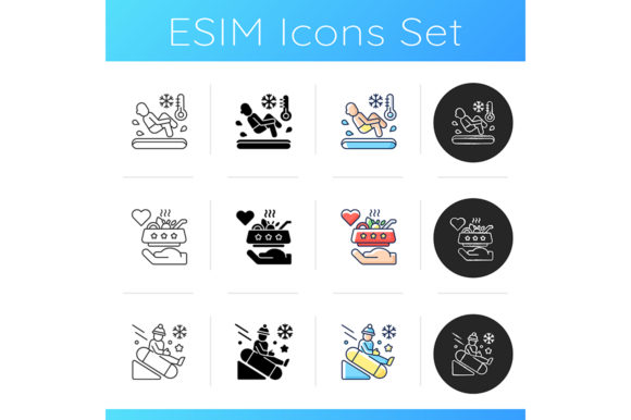 Winter Seasonal Activity Icons for Polished Content Graphics